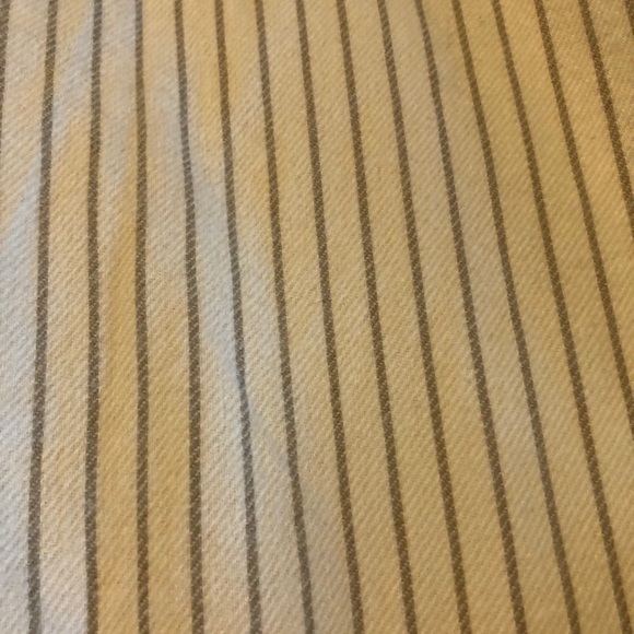 THREAD & SUPPLY WOMENS CREAM & TAN STRIPED FLANNEL BUTTON DOWN SHIRT SIZE LARGE - Picture 10 of 13